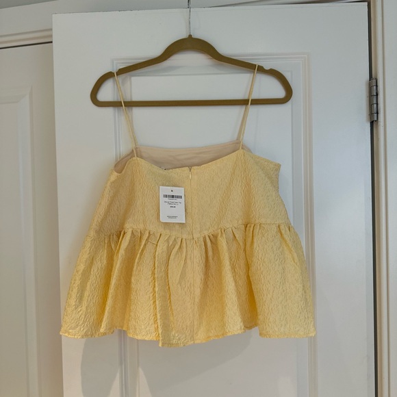 Sister Jane, Dream Deuce Floral Cami Top, size L, NWT, yellow brocade w peplum - Picture 2 of 3